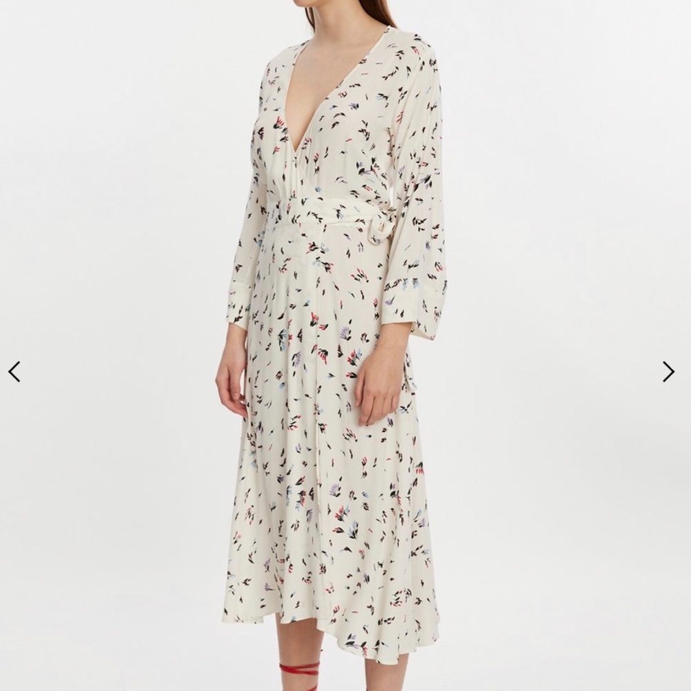 Ganni Printed Crepe Wrap Dress w/ tags size 38 (M)